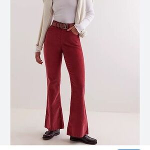 Free People Burgundy Flare Pants